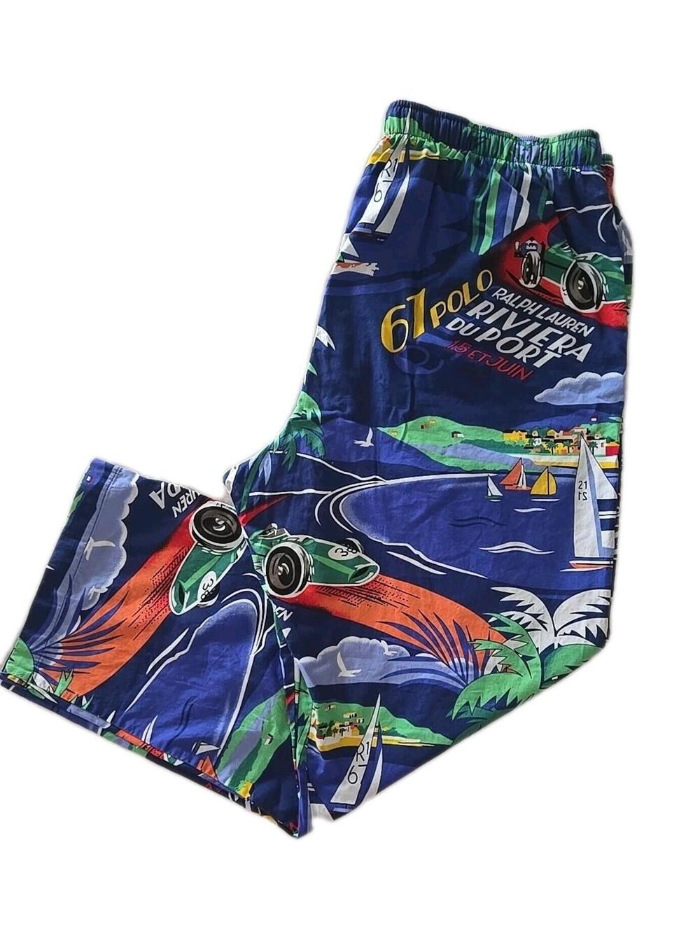 Polo Ralph Lauren Men's Lounge Sleep Pants XL Riviera DuPort Racing